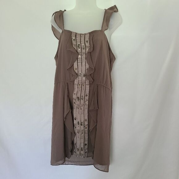 LuPruia 100% silk Embellished Dress sz M - Picture 1 of 5